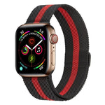 سوار ساعة ميلانيز من الفولاذ المقاوم للصدأ لسلسلة Apple Watch، 7 مقاس 45مم / 6&SE&5&4 مقاس 44مم / 3&2&1 مقاس 42مم، 7 مقاس 41مم / 6&SE&5&4 مقاس 40مم / 3&2&1 مقاس 38مم