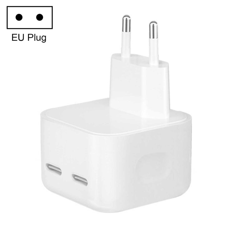 شاحن بمنافذ مزدوجة PD 50 واط USB-C / Type-C، PD 50 واط قابس الاتحاد الأوروبي، PD 50 واط قابس الولايات المتحدة