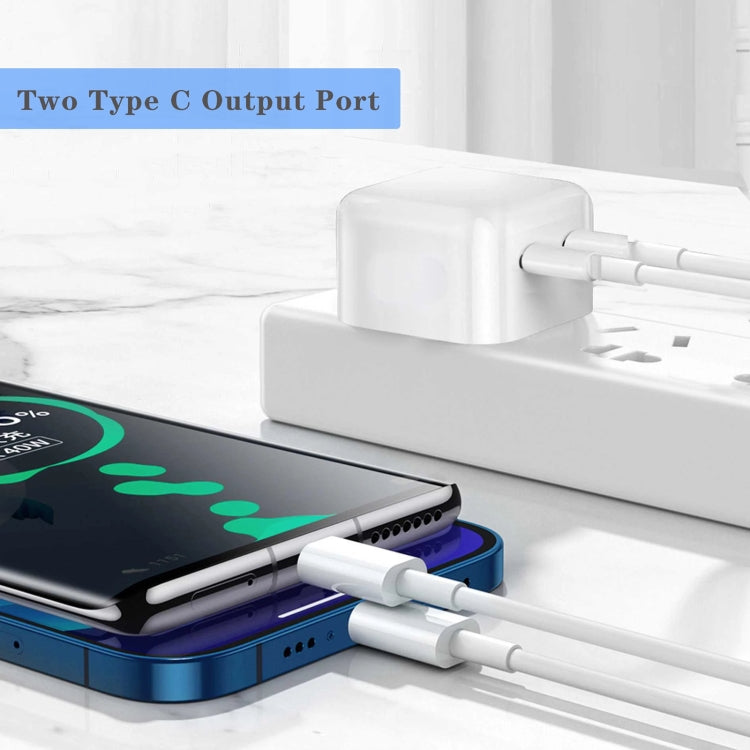 شاحن بمنافذ مزدوجة PD 50 واط USB-C / Type-C، PD 50 واط قابس الاتحاد الأوروبي، PD 50 واط قابس الولايات المتحدة