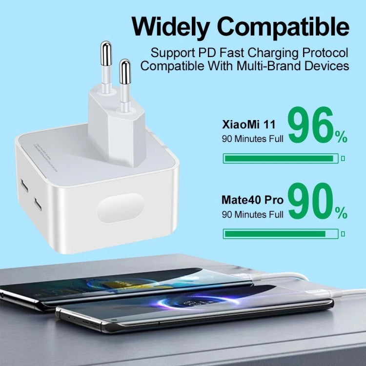 شاحن بمنافذ مزدوجة PD 50 واط USB-C / Type-C، PD 50 واط قابس الاتحاد الأوروبي، PD 50 واط قابس الولايات المتحدة