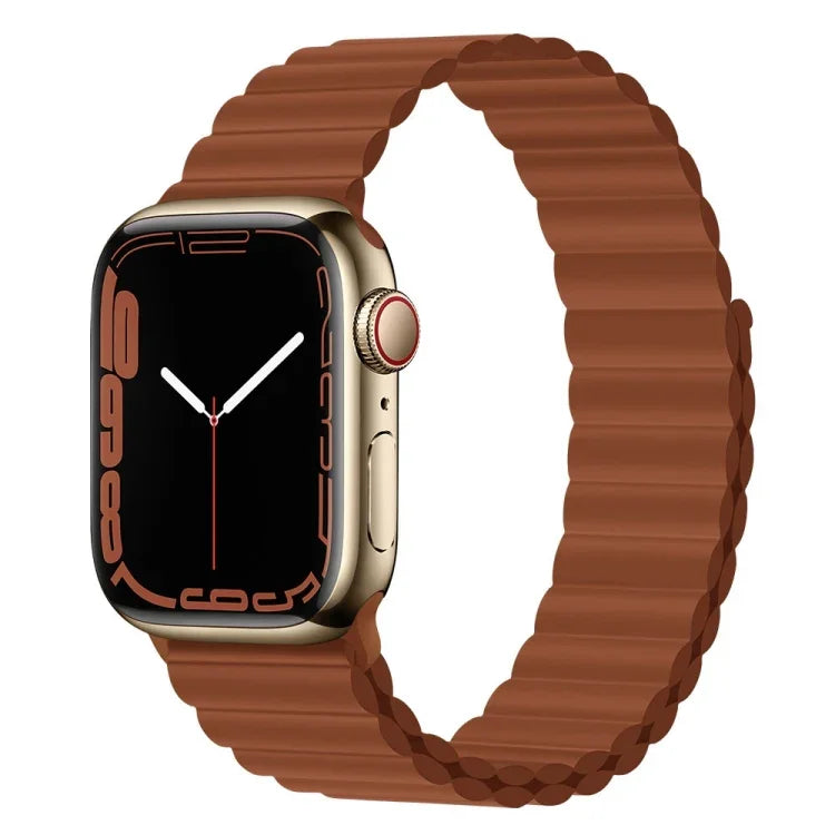 سوار ساعة سيليكون مغناطيسي لسلسلة ساعات آبل، 7 مقاس 45مم / 6&SE&5&4 مقاس 44مم / 3&2&1 مقاس 42مم، 7 مقاس 41مم / 6&SE&5&4 مقاس 40مم / 3&2&1 مقاس 38مم