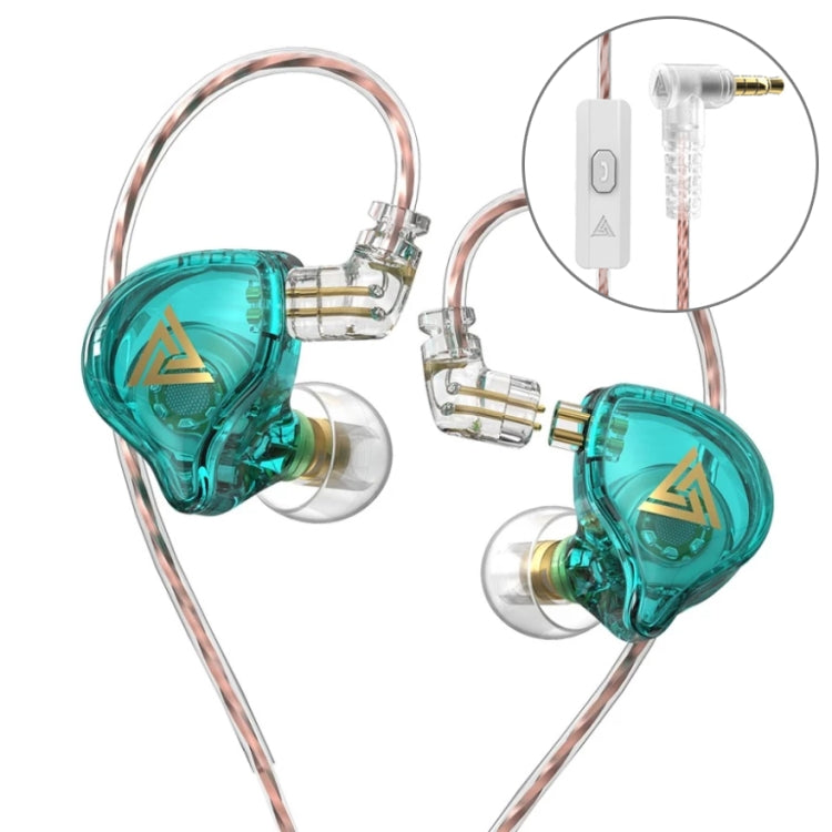 سماعة أذن سلكية ديناميكية مع كابل صوت قابل للفصل مع باس عالي HiFi QKZ AK6 PLUS، مع ميكروفون، بدون ميكروفون