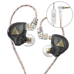 سماعة أذن سلكية ديناميكية مع كابل صوت قابل للفصل مع باس عالي HiFi QKZ AK6 PLUS، مع ميكروفون، بدون ميكروفون