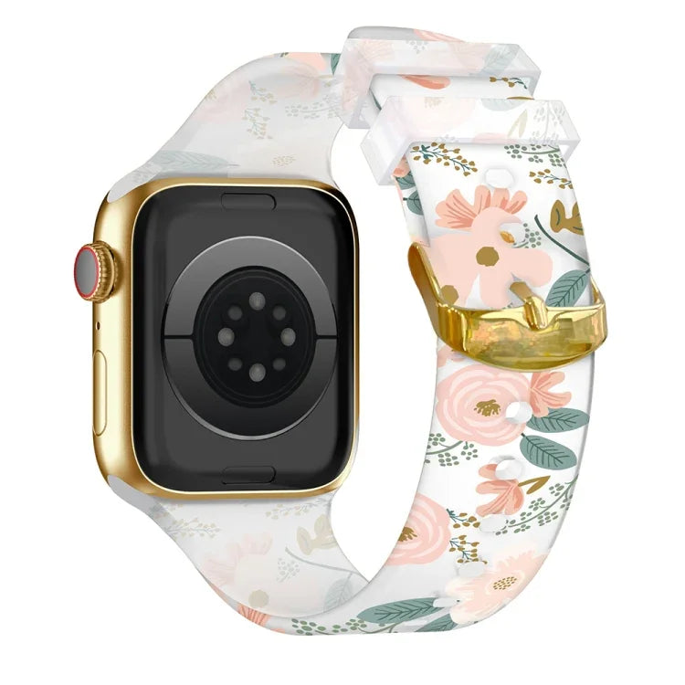 سوار ساعة شفاف مع إبزيم مربع لسلسلة ساعات آبل، 7 مقاس 45مم / 6&SE&5&4 مقاس 44مم / 3&2&1 مقاس 42مم، 7 مقاس 41مم / 6&SE&5&4 مقاس 40مم / 3&2&1 مقاس 38مم