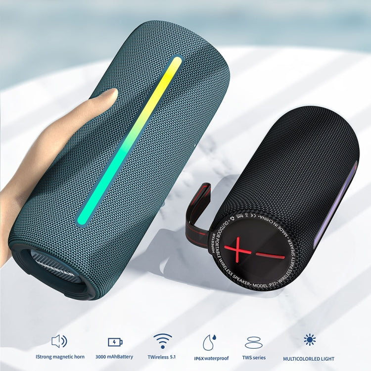 مكبر صوت بلوتوث لاسلكي مقاوم للماء محمول مع إضاءة RGB من HOPESTAR P37 للاستخدام الخارجي