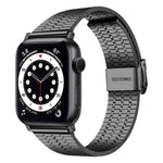 سوار ساعة من الفولاذ لسلسلة Apple Watch، 7 بقياس 45mm / 6&SE&5&4 بقياس 44mm / 3&2&1 بقياس 42mm، 7 بقياس 41mm / 6&SE&5&4 بقياس 40mm / 3&2&1 بقياس 38mm