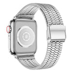 سوار ساعة من الفولاذ لسلسلة Apple Watch، 7 بقياس 45mm / 6&SE&5&4 بقياس 44mm / 3&2&1 بقياس 42mm، 7 بقياس 41mm / 6&SE&5&4 بقياس 40mm / 3&2&1 بقياس 38mm