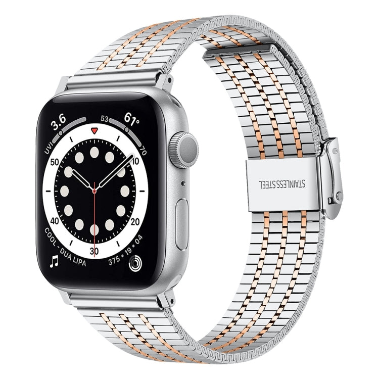 سوار ساعة من الفولاذ لسلسلة Apple Watch، 7 بقياس 45mm / 6&SE&5&4 بقياس 44mm / 3&2&1 بقياس 42mm، 7 بقياس 41mm / 6&SE&5&4 بقياس 40mm / 3&2&1 بقياس 38mm