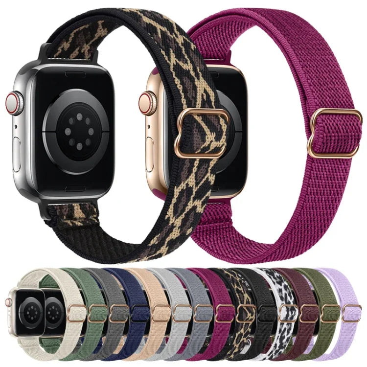 سوار ساعة نايلون خصر صغير لسلسلة Apple Watch، 7 45مم / 6&SE&5&4 44مم / 3&2&1 42مم، 7 41مم / 6&SE&5&4 40مم / 3&2&1 38مم