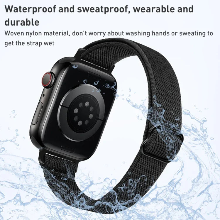 سوار ساعة نايلون خصر صغير لسلسلة Apple Watch، 7 45مم / 6&SE&5&4 44مم / 3&2&1 42مم، 7 41مم / 6&SE&5&4 40مم / 3&2&1 38مم