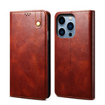 Simple Wax Crazy Horse Texture Horizontal Flip Leather Case, For iPhone 14, For iPhone 14 Plus, For iPhone 14 Pro, For iPhone 14 Pro Max