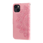 7-petal Flowers Embossing Leather Case, For iPhone 14, For iPhone 14 Plus, For iPhone 14 Pro, For iPhone 14 Pro Max