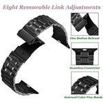 سوار ساعة من الفولاذ المقاوم للصدأ بخمس خرزات لسلسلة Apple Watch، 7 45مم / 6&SE&5&4 44مم / 3&2&1 42مم، 7 41مم / 6&SE&5&4 40مم / 3&2&1 38مم
