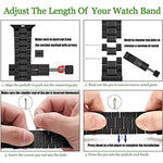 سوار ساعة من الفولاذ المقاوم للصدأ بخمس خرزات لسلسلة Apple Watch، 7 45مم / 6&SE&5&4 44مم / 3&2&1 42مم، 7 41مم / 6&SE&5&4 40مم / 3&2&1 38مم