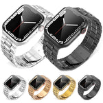 سوار ساعة من الفولاذ المقاوم للصدأ بخمس خرزات لسلسلة Apple Watch، 7 45مم / 6&SE&5&4 44مم / 3&2&1 42مم، 7 41مم / 6&SE&5&4 40مم / 3&2&1 38مم