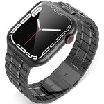 سوار ساعة من الفولاذ المقاوم للصدأ بخمس خرزات لسلسلة Apple Watch، 7 45مم / 6&SE&5&4 44مم / 3&2&1 42مم، 7 41مم / 6&SE&5&4 40مم / 3&2&1 38مم