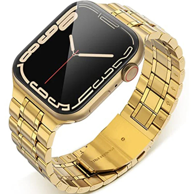 سوار ساعة من الفولاذ المقاوم للصدأ بخمس خرزات لسلسلة Apple Watch، 7 45مم / 6&SE&5&4 44مم / 3&2&1 42مم، 7 41مم / 6&SE&5&4 40مم / 3&2&1 38مم