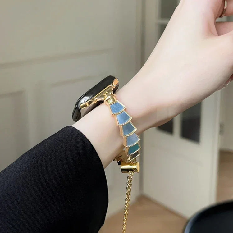 سوار ساعة بغطاء معدني لسلسلة Apple Watch، 7 45مم / 6&SE&5&4 44مم / 3&2&1 42مم، 7 41مم / 6&SE&5&4 40مم / 3&2&1 38مم