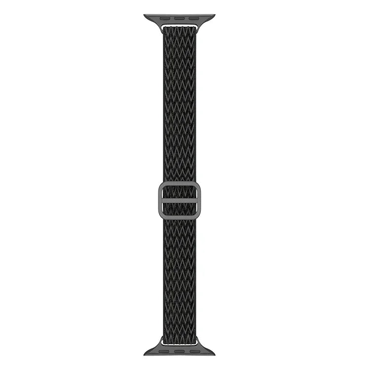 سوار ساعة نايلون خصر صغير بنمط موجي لسلسلة Apple Watch، 7 45مم / 6&SE&5&4 44مم / 3&2&1 42مم، 7 41مم / 6&SE&5&4 40مم / 3&2&1 38مم