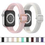 سوار ساعة نايلون خصر صغير بنمط موجي لسلسلة Apple Watch، 7 45مم / 6&SE&5&4 44مم / 3&2&1 42مم، 7 41مم / 6&SE&5&4 40مم / 3&2&1 38مم