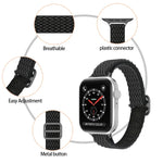 سوار ساعة نايلون خصر صغير بنمط موجي لسلسلة Apple Watch، 7 45مم / 6&SE&5&4 44مم / 3&2&1 42مم، 7 41مم / 6&SE&5&4 40مم / 3&2&1 38مم