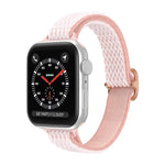 سوار ساعة نايلون خصر صغير بنمط موجي لسلسلة Apple Watch، 7 45مم / 6&SE&5&4 44مم / 3&2&1 42مم، 7 41مم / 6&SE&5&4 40مم / 3&2&1 38مم