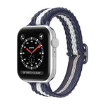 سوار ساعة نايلون خصر صغير بنمط موجي لسلسلة Apple Watch، 7 45مم / 6&SE&5&4 44مم / 3&2&1 42مم، 7 41مم / 6&SE&5&4 40مم / 3&2&1 38مم
