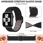 سوار ساعة نايلون بنمط موجي لسلسلة Apple Watch، 7 45مم / 6&SE&5&4 44مم / 3&2&1 42مم، 7 41مم / 6&SE&5&4 40مم / 3&2&1 38مم