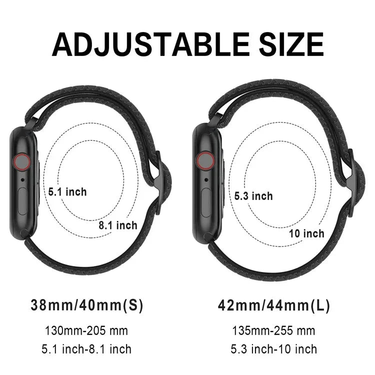 سوار ساعة نايلون بنمط موجي لسلسلة Apple Watch، 7 45مم / 6&SE&5&4 44مم / 3&2&1 42مم، 7 41مم / 6&SE&5&4 40مم / 3&2&1 38مم