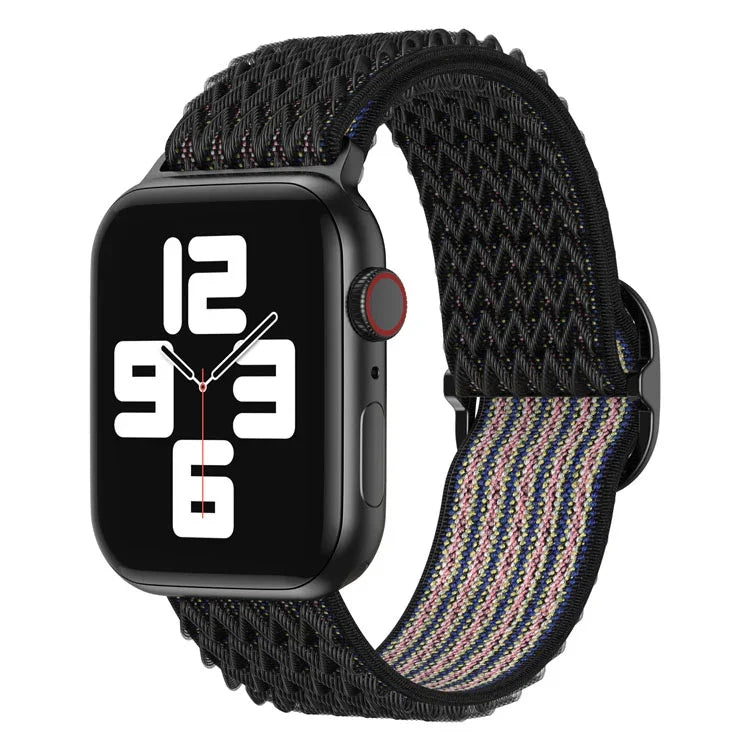 سوار ساعة نايلون بنمط موجي لسلسلة Apple Watch، 7 45مم / 6&SE&5&4 44مم / 3&2&1 42مم، 7 41مم / 6&SE&5&4 40مم / 3&2&1 38مم