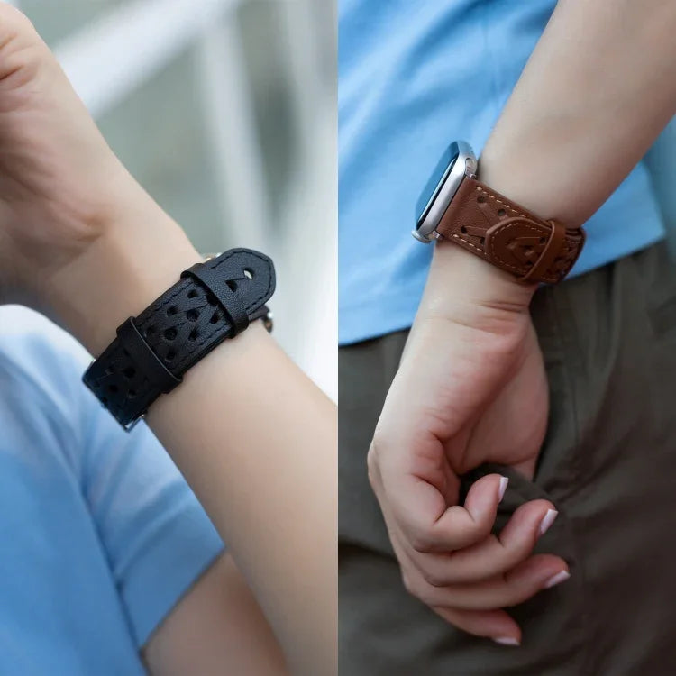 سوار ساعة من الجلد الطبيعي المنسوج لسلسلة Apple Watch، 7 45مم / 6&SE&5&4 44مم / 3&2&1 42مم، 7 41مم / 6&SE&5&4 40مم / 3&2&1 38مم