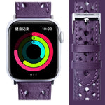 سوار ساعة من الجلد الطبيعي المنسوج لسلسلة Apple Watch، 7 45مم / 6&SE&5&4 44مم / 3&2&1 42مم، 7 41مم / 6&SE&5&4 40مم / 3&2&1 38مم