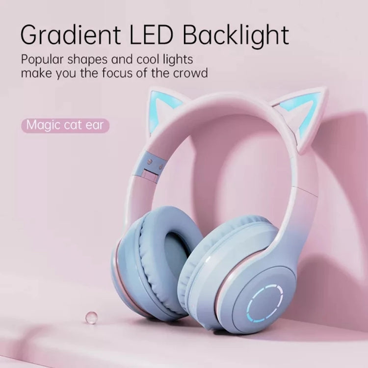 سماعة رأس بلوتوث لاسلكية BT029C RGB ذات وضعين مع أذني قطة