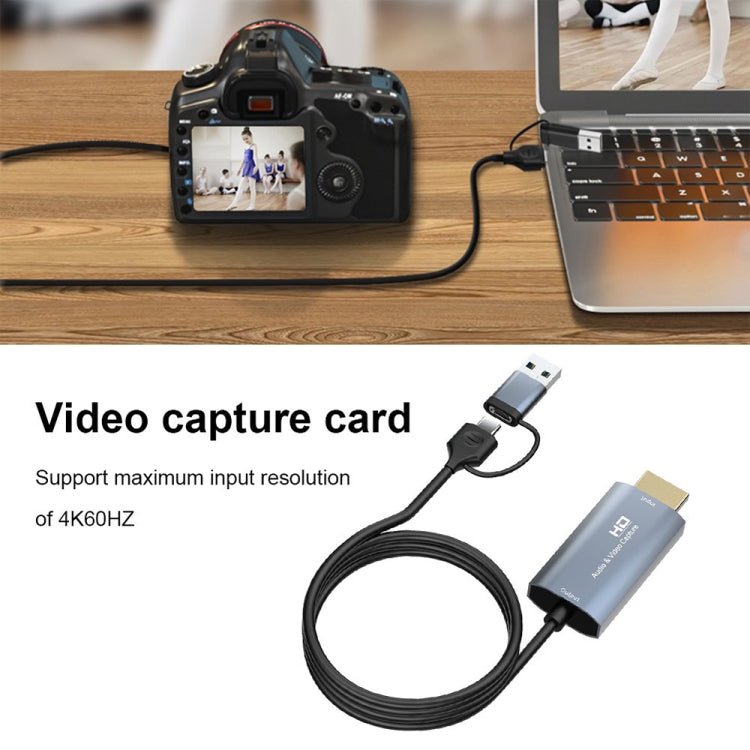 بطاقة التقاط فيديو HDMI/M إلى USB-Type C/M، الطول: 2m، Z36
