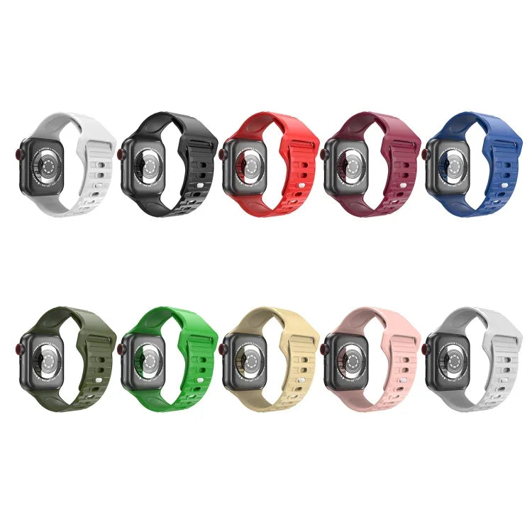 سوار ساعة سيليكون بنمط متموج لسلسلة Apple Watch، 7 45مم / 6&SE&5&4 44مم / 3&2&1 42مم، 7 41مم / 6&SE&5&4 40مم / 3&2&1 38مم