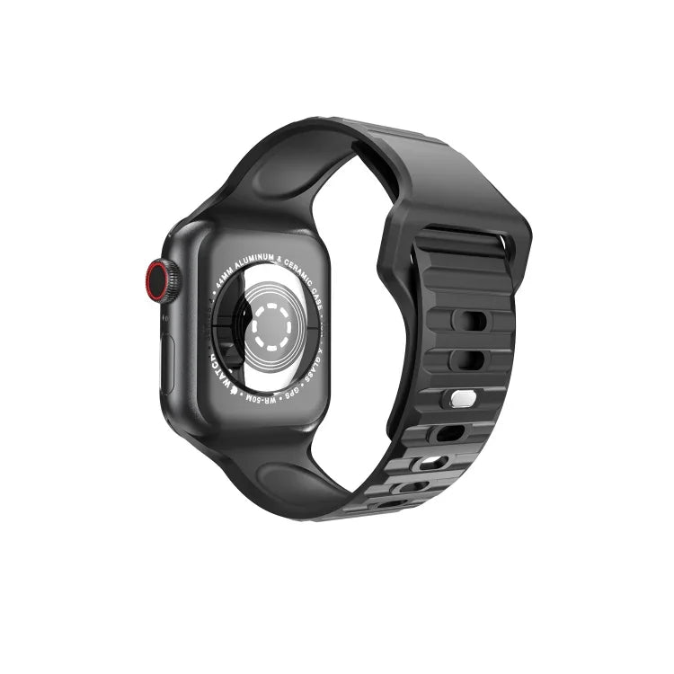 سوار ساعة سيليكون بنمط متموج لسلسلة Apple Watch، 7 45مم / 6&SE&5&4 44مم / 3&2&1 42مم، 7 41مم / 6&SE&5&4 40مم / 3&2&1 38مم
