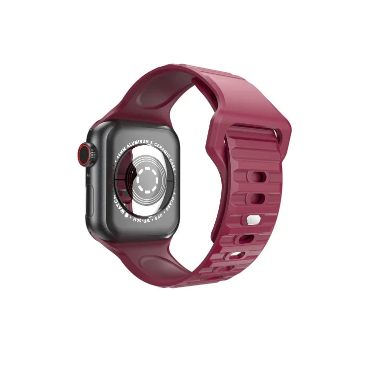 سوار ساعة سيليكون بنمط متموج لسلسلة Apple Watch، 7 45مم / 6&SE&5&4 44مم / 3&2&1 42مم، 7 41مم / 6&SE&5&4 40مم / 3&2&1 38مم
