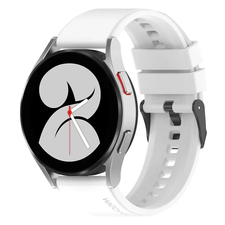 20mm Black Buckle Step Silicone Watch Band, For Samsung Galaxy Watch 5 40mm, For Samsung Galaxy Watch 5 44mm, For Samsung Galaxy Watch 5 Pro 45mm