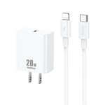 شاحن REMAX RP-U5 Extreme 2 Series 20 واط PD + مجموعة كابل بيانات USB-C / Type-C إلى 8 سنون للشحن السريع بطول 1 متر، قابس الصين، قابس الاتحاد الأوروبي، قابس الولايات المتحدة