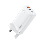 شاحن REMAX RP-U55 Territory Series 65 واط USB + منفذين USB-C / Type-C للشحن السريع، قابس الاتحاد الأوروبي، قابس المملكة المتحدة، قابس الصين
