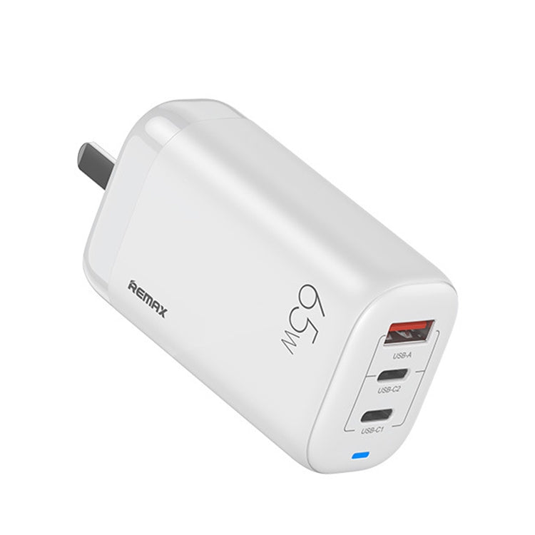 شاحن REMAX RP-U55 Territory Series 65 واط USB + منفذين USB-C / Type-C للشحن السريع، قابس الاتحاد الأوروبي، قابس المملكة المتحدة، قابس الصين