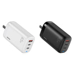 شاحن REMAX RP-U55 Territory Series 65 واط USB + منفذين USB-C / Type-C للشحن السريع، قابس الاتحاد الأوروبي، قابس المملكة المتحدة، قابس الصين
