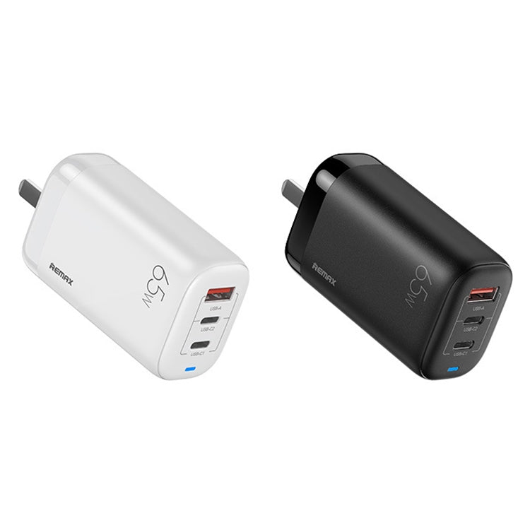 شاحن REMAX RP-U55 Territory Series 65 واط USB + منفذين USB-C / Type-C للشحن السريع، قابس الاتحاد الأوروبي، قابس المملكة المتحدة، قابس الصين