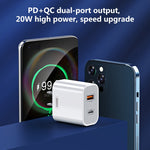 شاحن REMAX RP-U68 Speedy Series 20 واط USB + منفذ USB-C / Type-C للشحن السريع، قابس الصين، قابس الاتحاد الأوروبي، قابس المملكة المتحدة، قابس الولايات المتحدة
