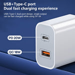 شاحن REMAX RP-U68 Speedy Series 20 واط USB + منفذ USB-C / Type-C للشحن السريع، قابس الصين، قابس الاتحاد الأوروبي، قابس المملكة المتحدة، قابس الولايات المتحدة