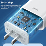 شاحن REMAX RP-U79 Speed Series 20 واط USB-C / Type-C متعدد التوافق للشحن السريع، قابس الصين، قابس الاتحاد الأوروبي، قابس المملكة المتحدة