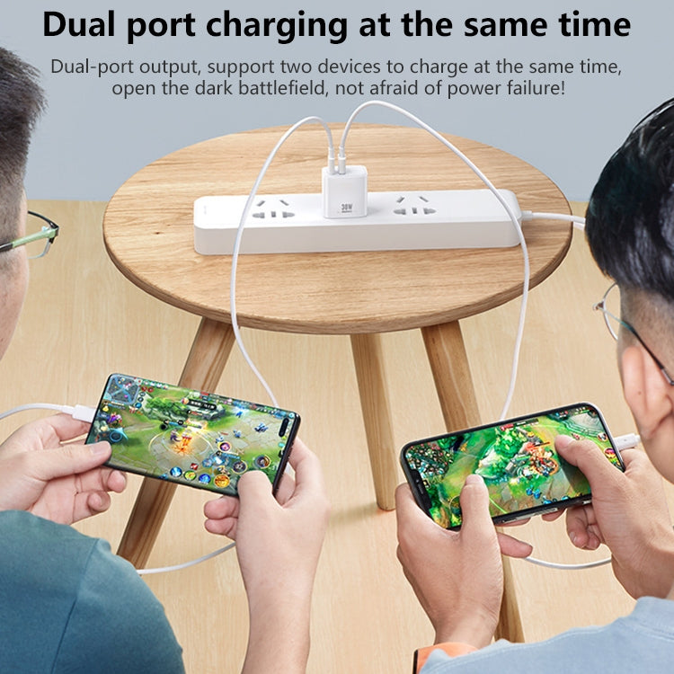 شاحن سريع REMAX RP-U82 بقدرة 30 واط بمنفذ USB وUSB-C/Type-C مزدوج، قابس CN، قابس المملكة المتحدة، قابس الولايات المتحدة