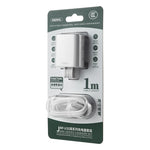 مجموعة شاحن سريع REMAX RP-U35 سلسلة Jane بمنفذين USB بقوة 2.1 أمبير، 8 دبابيس، Micro USB، USB-C/Type-C