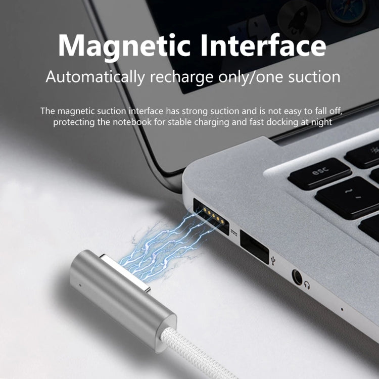 كابل شحن 100 واط 5 دبابيس MagSafe 1 (على شكل L) إلى USB-C / Type-C PD، طول الكابل: 1.8 متر، MagSafe 1 (على شكل L)