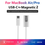 كابل شحن 100W 5 دبابيس MagSafe 2 (على شكل T) إلى USB-C / Type-C PD، طول الكابل: 1.8 متر، MagSafe 2 (على شكل T)